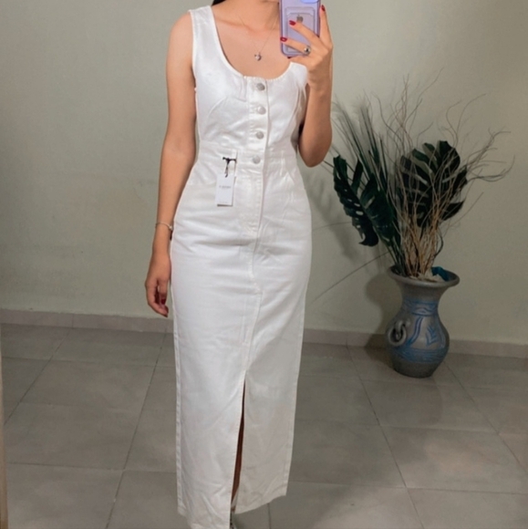 Forever 21 White Sleeveless Sheath Maxi Dress - Picture 7 of 10